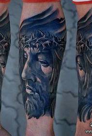 臂宗教英俊耶穌肖像紋身模式