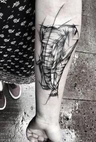 Disegno a tratteggio del tatuaggio Disegno a tratteggio preferito del tatuaggio del piccolo animale preferito del ragazzo
