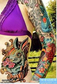 Flower Arm Girl Tattoo Pattern