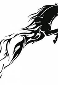 Cavallo preferito da maschio significato per successo materiale manoscritto tatuaggio tatuaggio piccolo cavallo nero