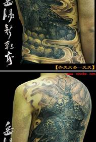 Потпуно леђа Сун Вуконг тетоважа узорка супер краве