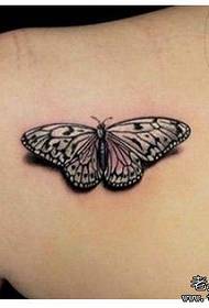 Hermoso hombro blanco hermoso patrón de tatuaje de mariposa