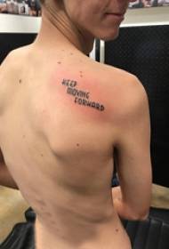 Blumenkörper Englisch Tattoo Mädchen zurück Englisch kurzen Satz Tattoo Bild