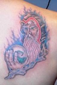 Shoulder color mysterious pirate tattoo pattern