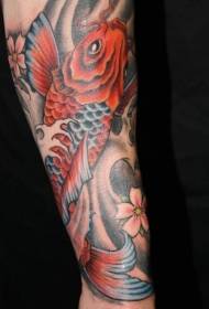 Letšoao la squid Lively le agile koi tattoo mokhoa