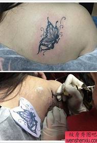 Vrouwelijke schouders populaire prachtige vlinder tattoo patroon