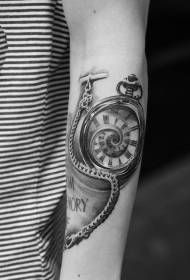 Clock Tattoo erwecht Zäit Auer Tasche kuckt Tattoo Muster