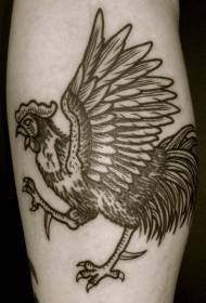 Arm zwarte inkt grijze haan tattoo foto
