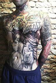 Personality boy's chest dazzling totem tattoo tattoo