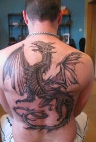 男性の背中のドラゴンのタトゥーパターン