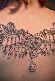 Male kumashure akarerekera mapapiro ane mwoyo tattoo tattoo