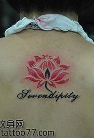 Beautiful back color beautiful totem lotus letter tattoo pattern