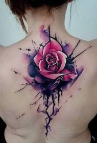 Rosa tatuaje ilustración glamorosa rosa tatuaje patrón