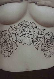 Three roses under the breasts tattoo tattoo is very sexy