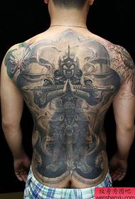 Patrón de tatuaje de Buda Wei Wei de espalda completa