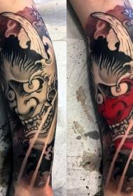 Japanesch Ghost Mask Tattoos Ferocious Japanese Ghost Mask Tattoos