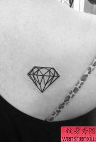 Modello di tatuaggio diamante linea spalla ragazza