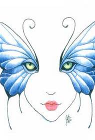 Mask butterfly tattoo pattern