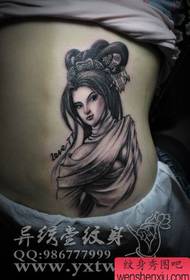 Beautiful classical beauty tattoo pattern for beautiful waist