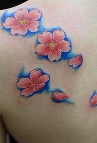 ຮູບແບບການສັກຢາສັກແບບຜູ້ຍິງ: ສີບ່າ Sakura Tattoo Pattern Tattoo ຮູບ