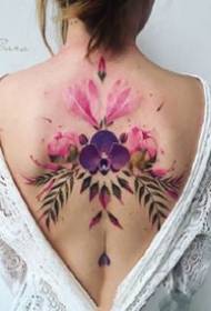 Жіночий ексклюзивний набір аквареллю квіткових рослин татуювання візерунки