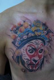 Puikios išvaizdos beždžionių karaliaus saulės Wukongo veido tatuiruotės modelis