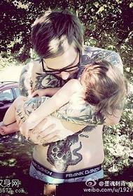 European and American style fashion tattoo parents tattoo pattern