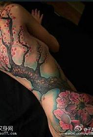 Beautiful peach blossom tattoo pattern