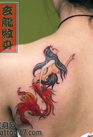 Modello di tatuaggio sirena sexy popolare schiena bellezza