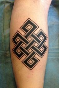 Swart keltiese tatoeëringpatroon van die kalfknop
