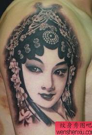 Vzor tetování krásy: paže Peking drama krása květ denim tetování vzor
