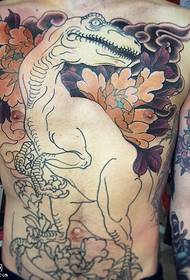 Pola tattoo dinosaurus klasik