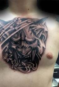 Prajna mask tattoo memaksakan pola tato topeng prajna