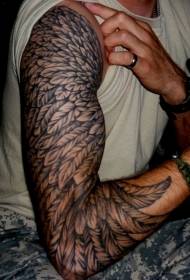 Tattoo-patroon met swart vleuelsarm