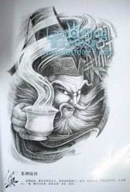 Традиционални кинески узорак тетоважа: слика чаја бога Лу Иу