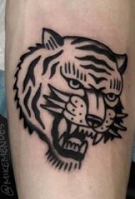 Baile animal tatuagem masculino estudante braço feroz tigre tatuagem imagem