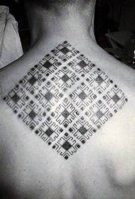 Desain tato pribadi penuh dengan pola tato geometris kepribadian