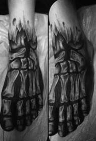 Творчая ілюстрацыя на косці татуіроўкі _10 мужчынскі чорны шэры кропкавы шып, творчая анатомія, узор татуіроўкі костак