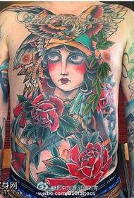 Modello di tatuaggio floreale bellezza stile tribale
