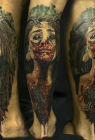 Tatuagem de mulher diabo sangrento