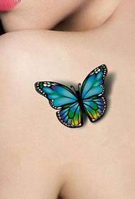 Tatuatge 3d realista de papallona ballant de mantega
