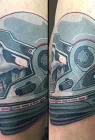 Wzór tatuażu czaszki kosmonauta w nowym stylu