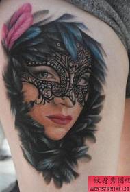 Láb gyönyörű maszk szépség tetoválás minta