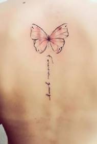 Un set di piccoli tatuaggi colorati di piccole farfalle colorate per ragazze
