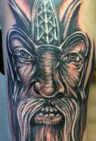 Reális fekete kalóz portré tetoválás minta