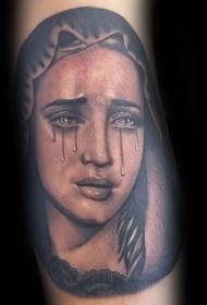 Käsivarten väri itku nainen muotokuva tatuointi malli