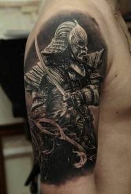 Grote arm Japanse krijger tattoo patroon