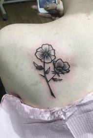 Tattoo ილუსტრაცია ყვავილის ფოთლების ფოთლებით სურნელოვანი ყვავილების ტატუტის ნიმუშს ტოვებს