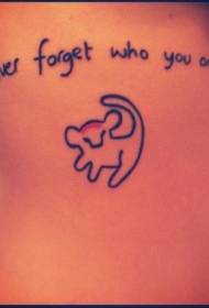 Tigre minimalista sul fianco e motivo del tatuaggio inglese