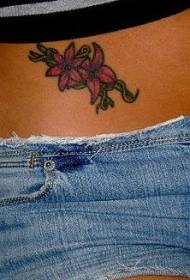 Padrão de tatuagem de barriga de menina de flor de lírio